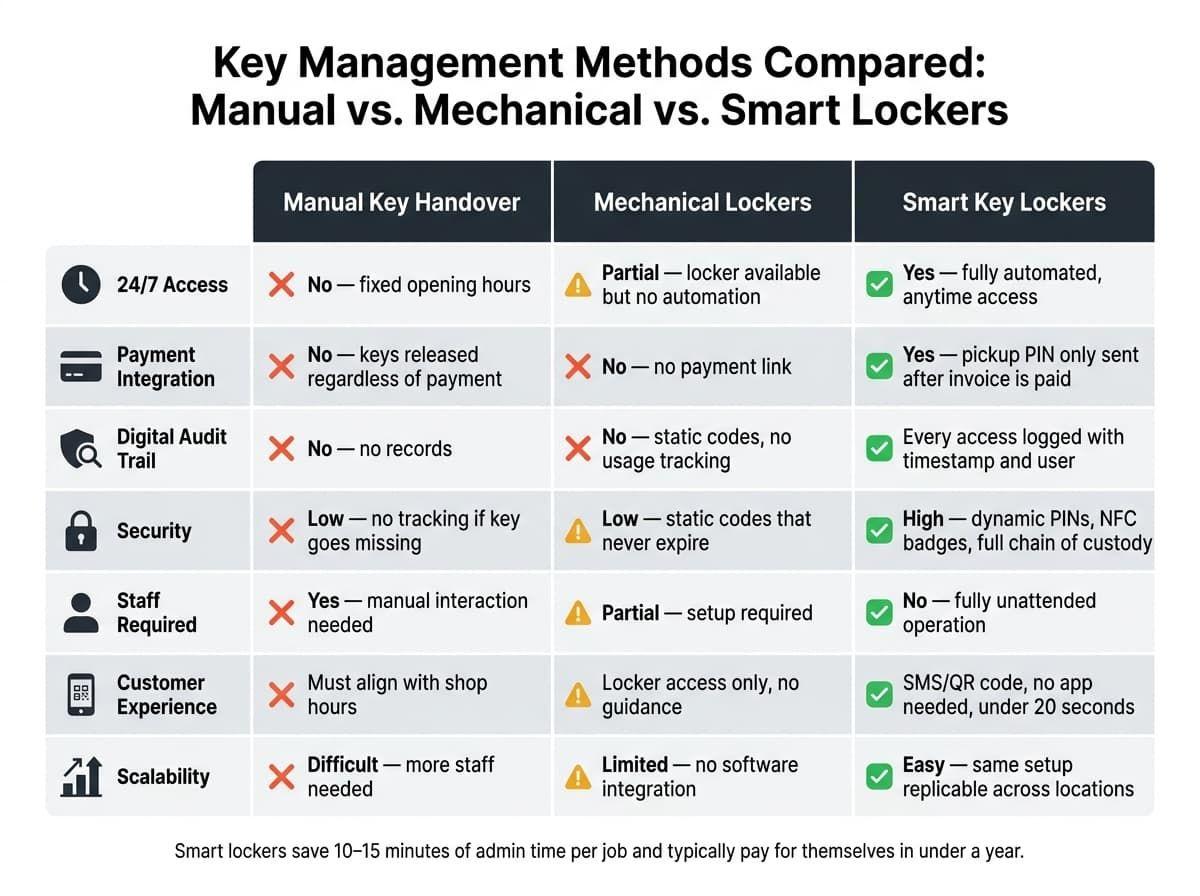Why Auto Repair Shops Are Switching to Smart Key Lockers